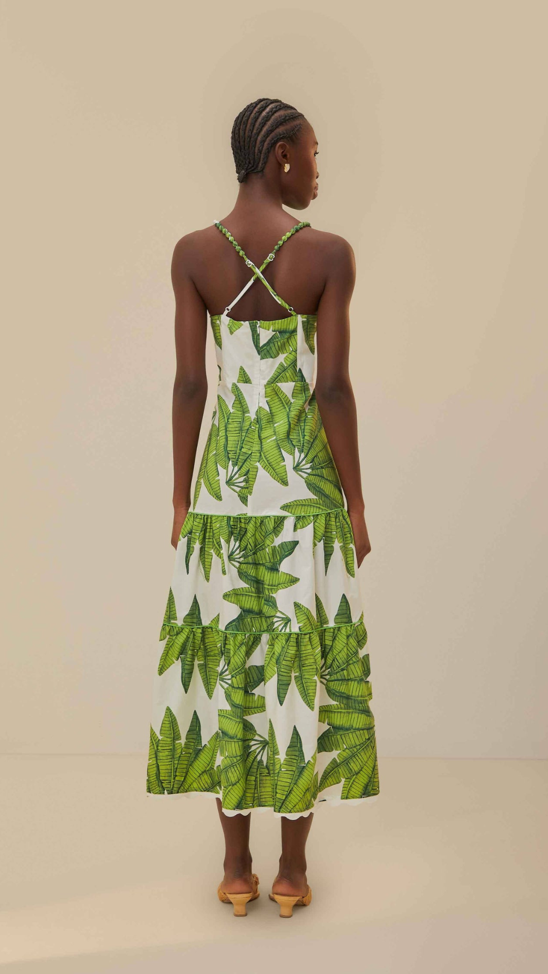 Palm Fan Midi Dress