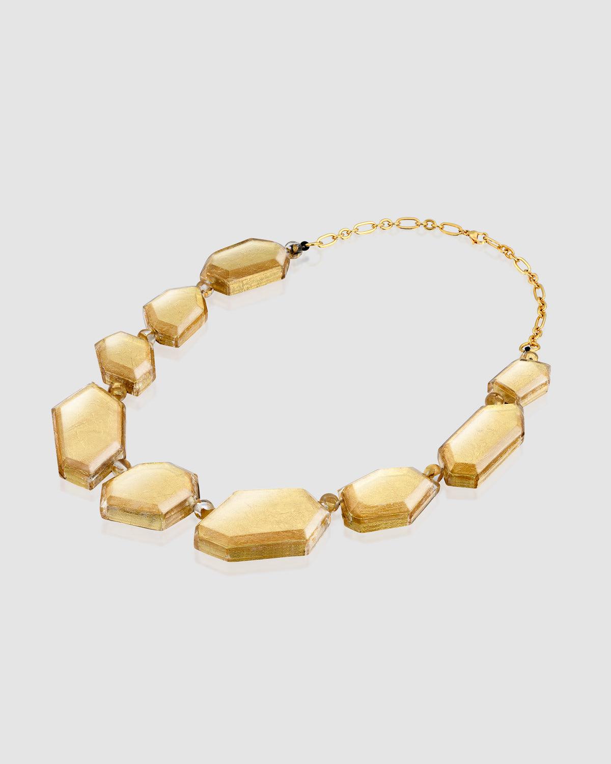 Glory Faceted Bead Necklace, Gold