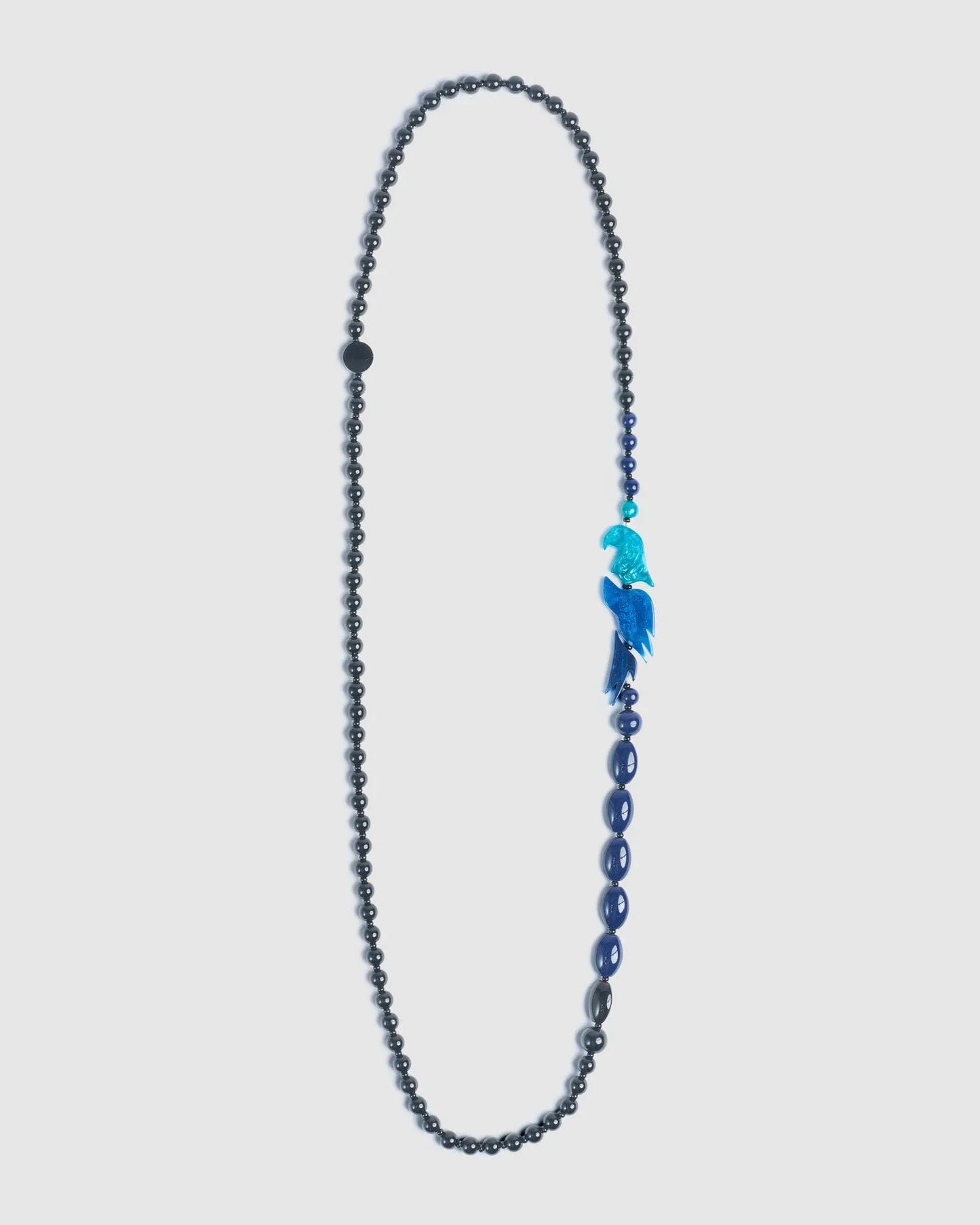 Tahiti Bird Bead Necklace, Blue