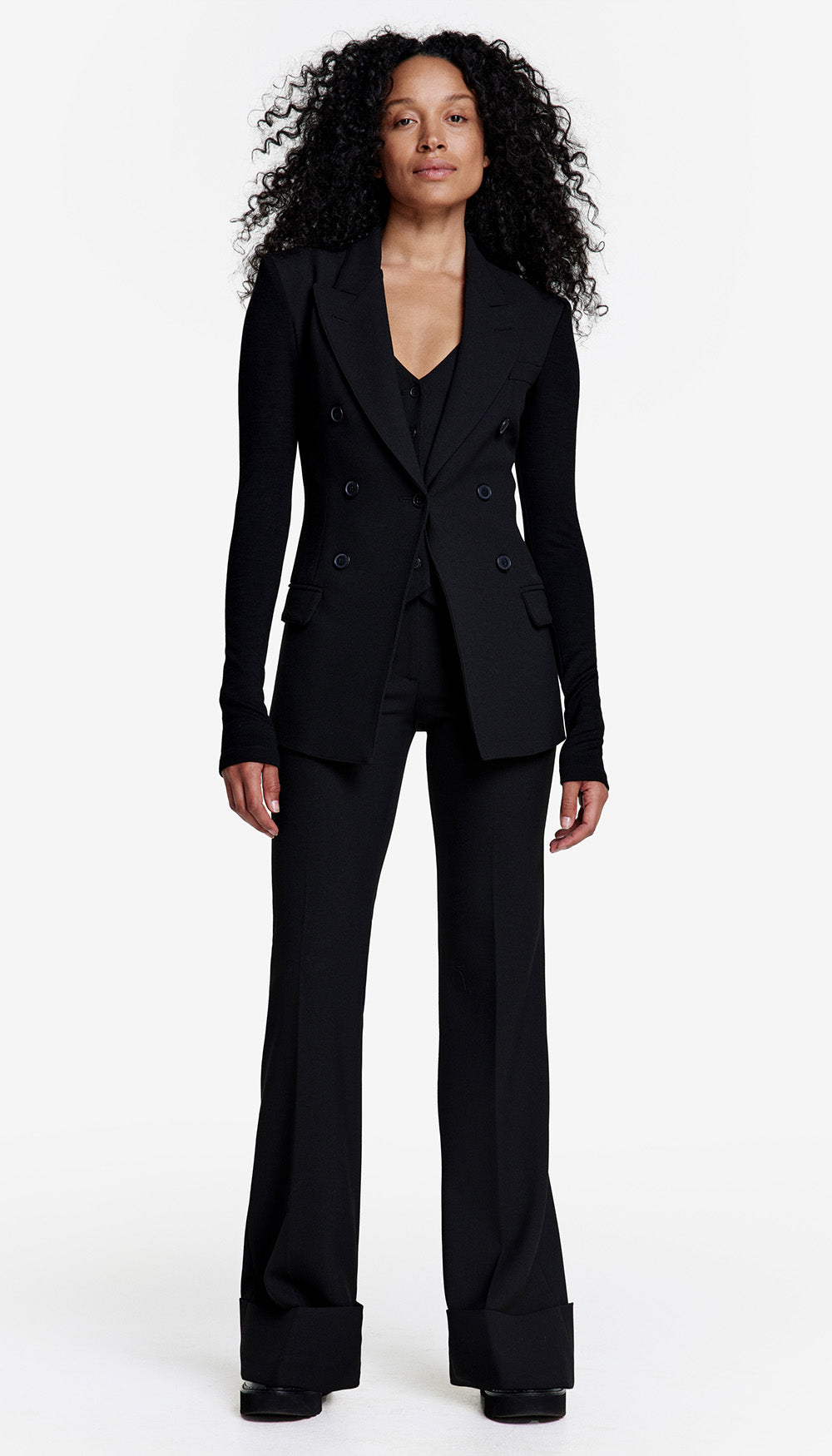 Wide Leg Cuffed Trouser