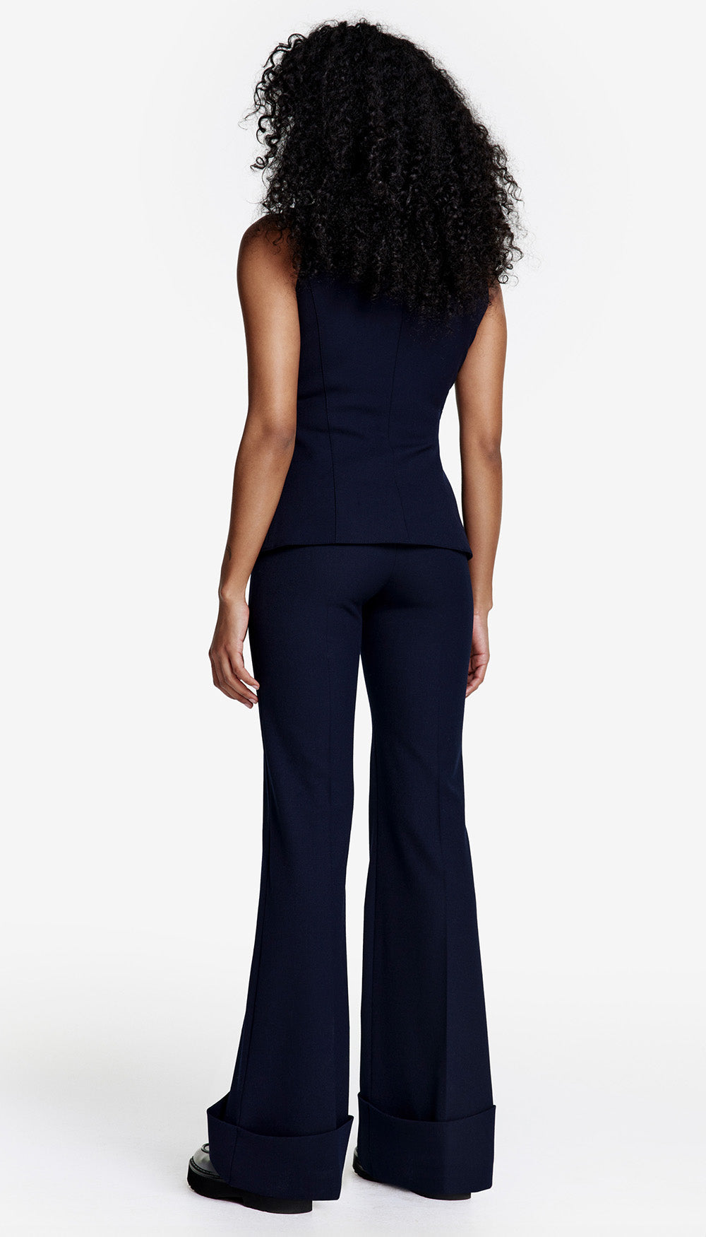 Wide Leg Cuffed Trouser