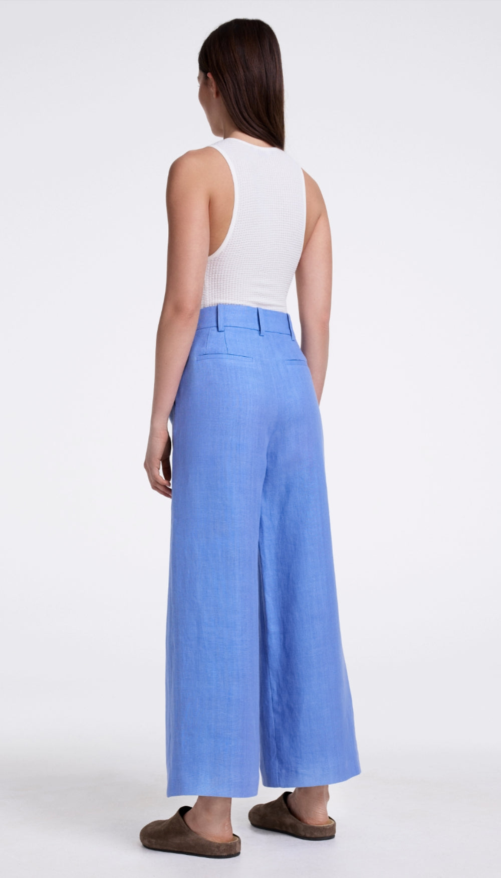 Linen Cropped Pleated Trouser