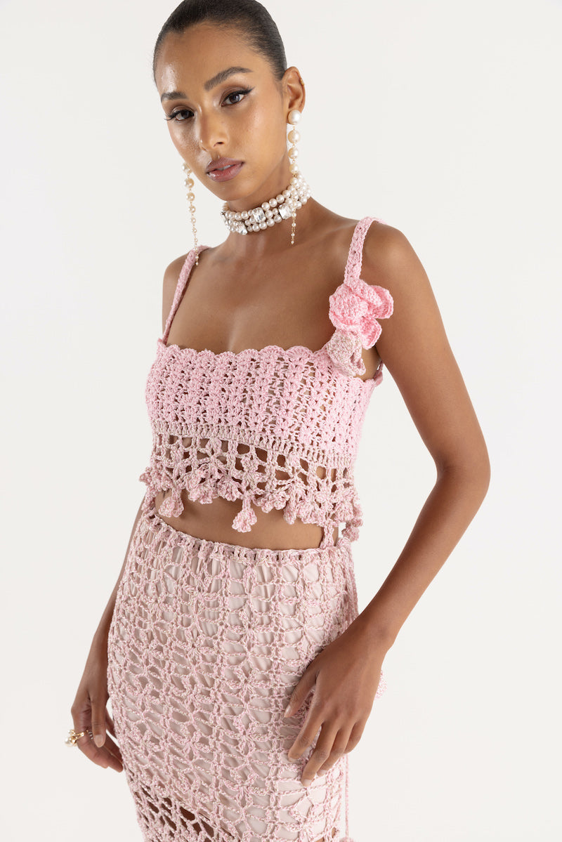 PINK VANILLA HANDMADE KNIT SKIRT