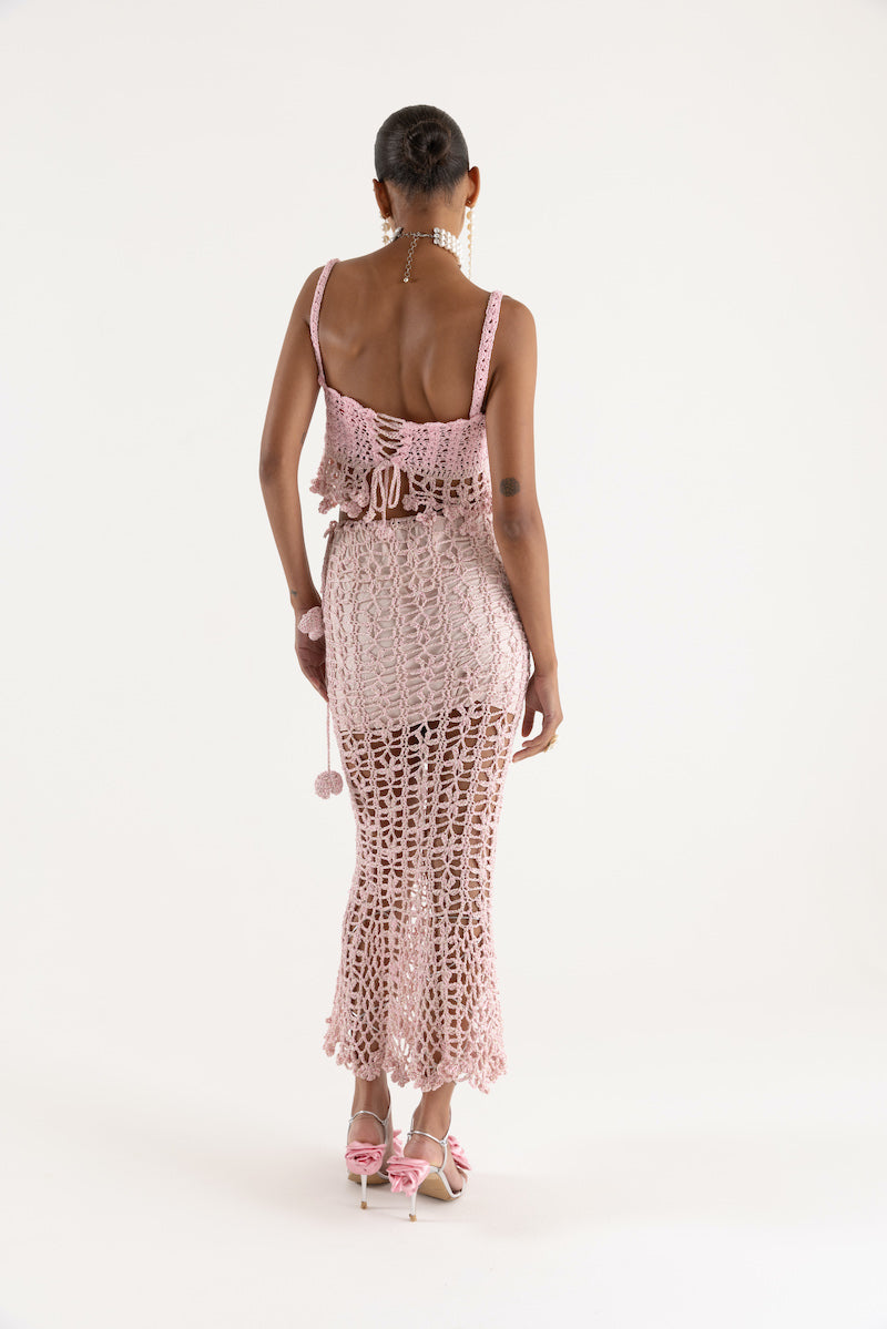 PINK VANILLA HANDMADE KNIT SKIRT