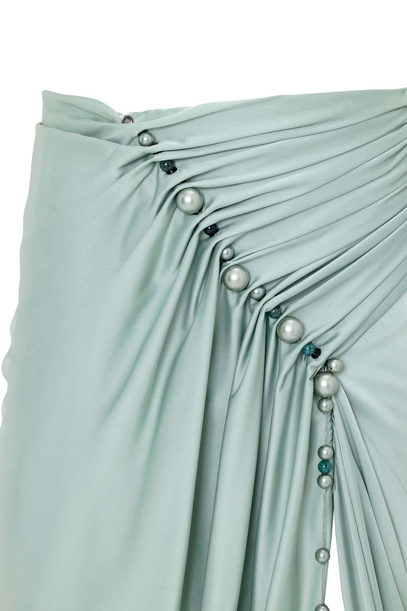 DRAPED SKIRT IN BLUE