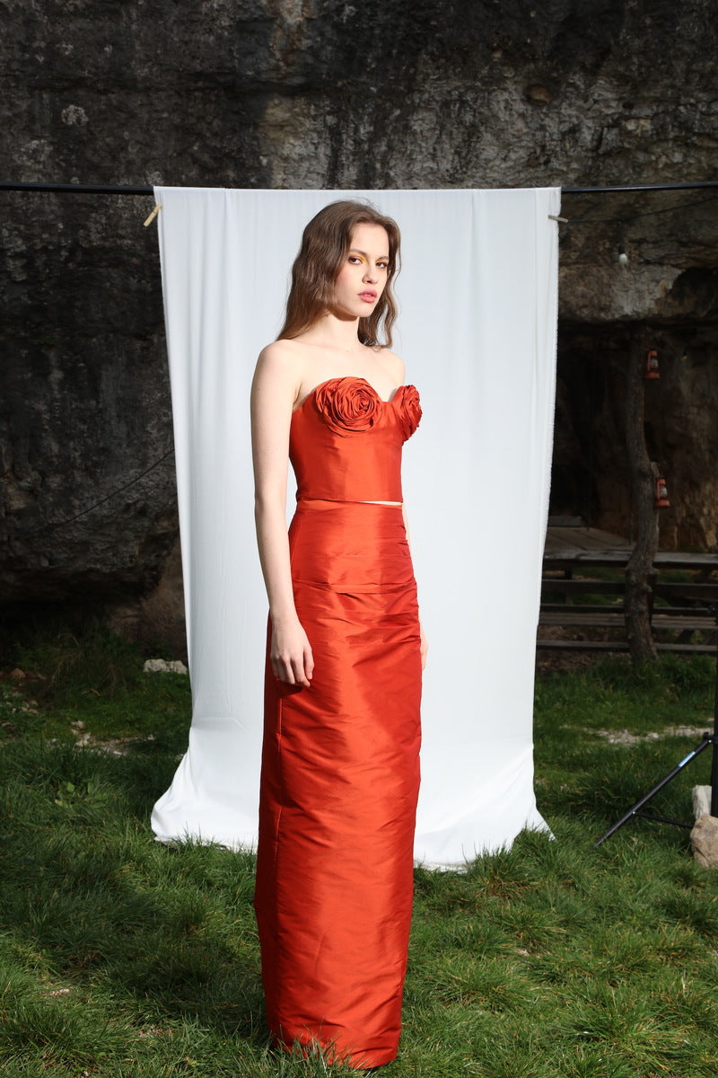 LILY SKIRT IN TANGERINE