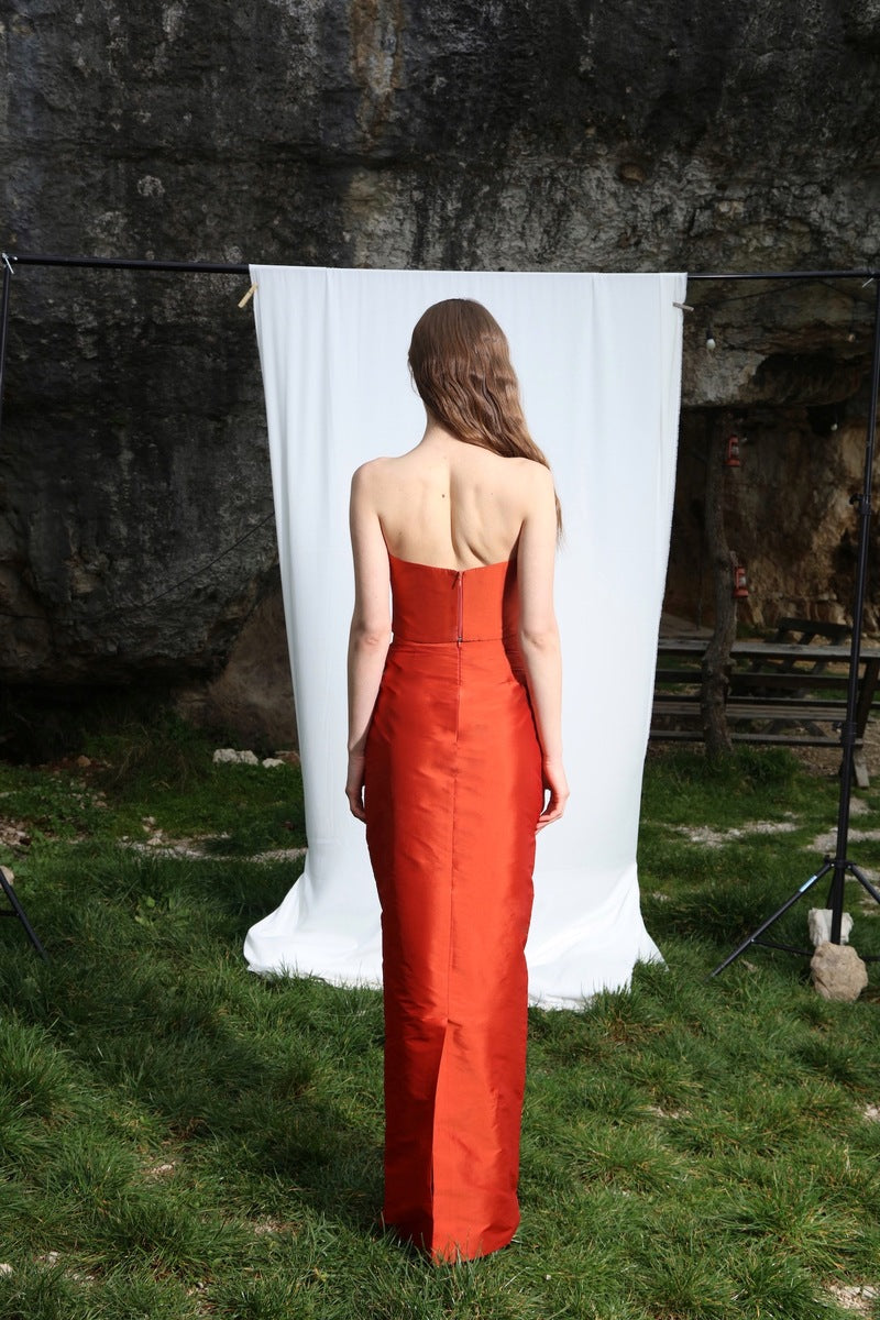 LILY SKIRT IN TANGERINE