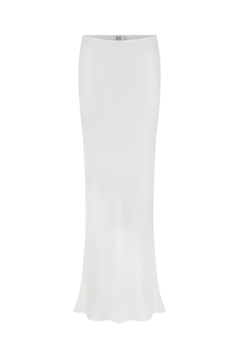 MELLY BIAS CUT MAXI SKIRT IN WHITE