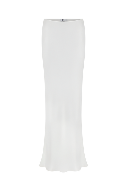 MELLY BIAS CUT MAXI SKIRT IN WHITE