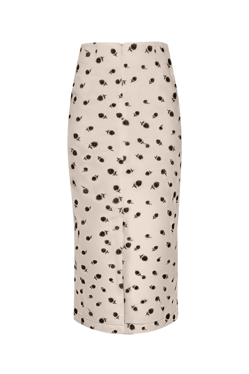 ROSITA SKIRT IN IVORY AND BLACK
