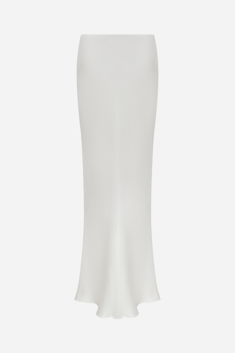 MELLY BIAS CUT MAXI SKIRT IN WHITE