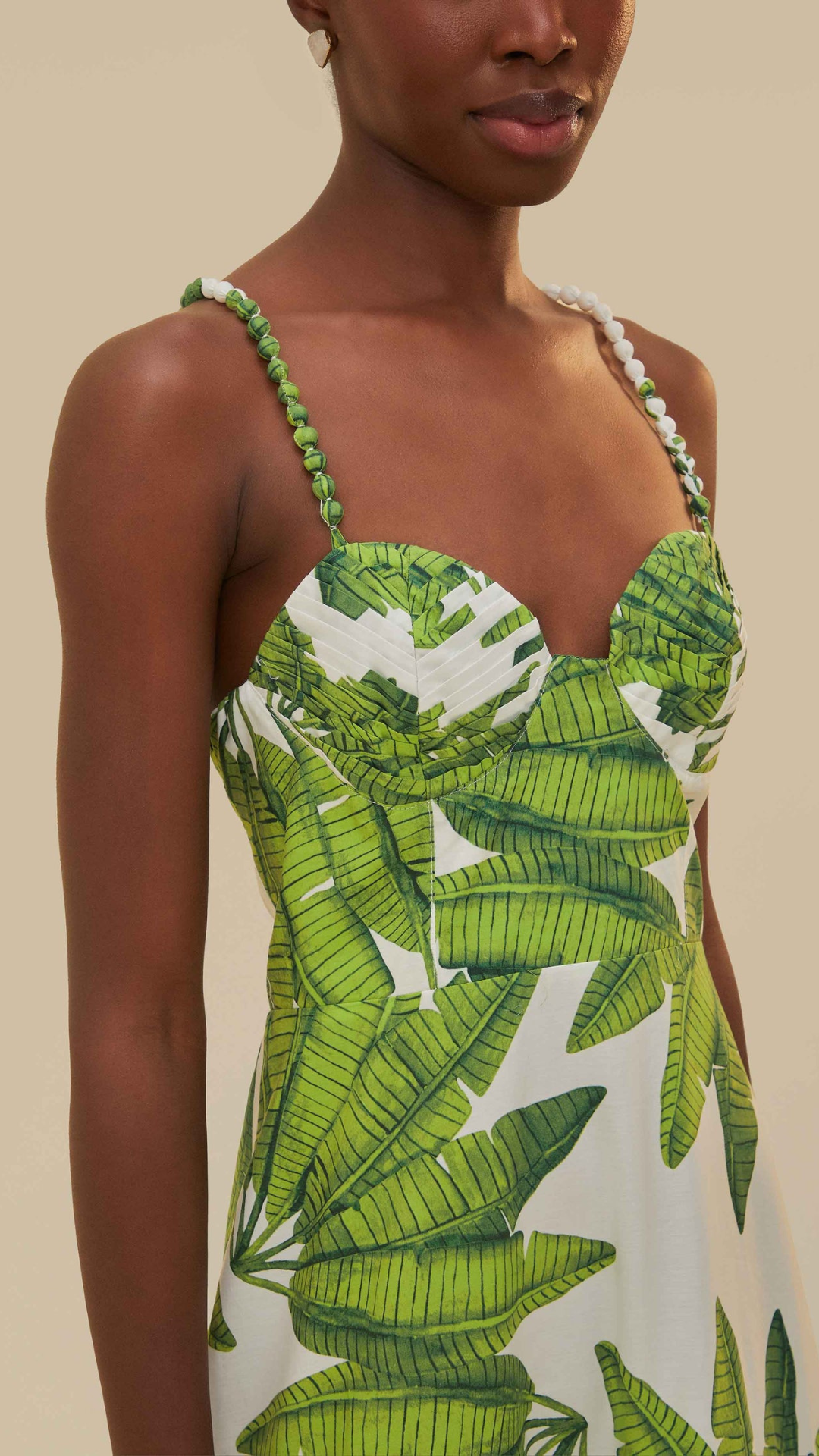 Palm Fan Midi Dress