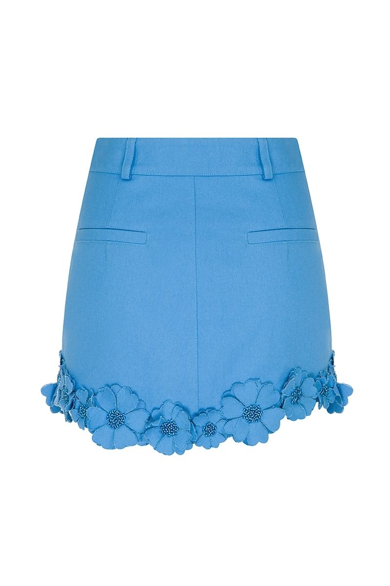 BUTTERCUP BLUE FLORAL MINI SKIRT