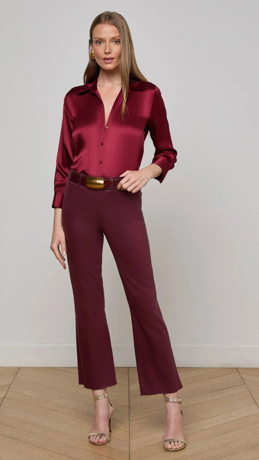 Kendra Coated Cropped Flare Jean