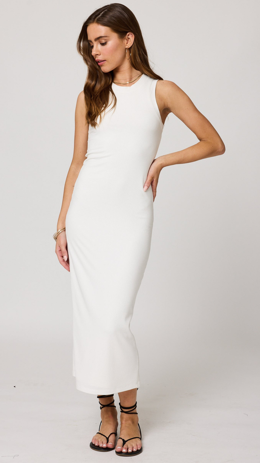 Wide Rib High Neck Maxi Dress