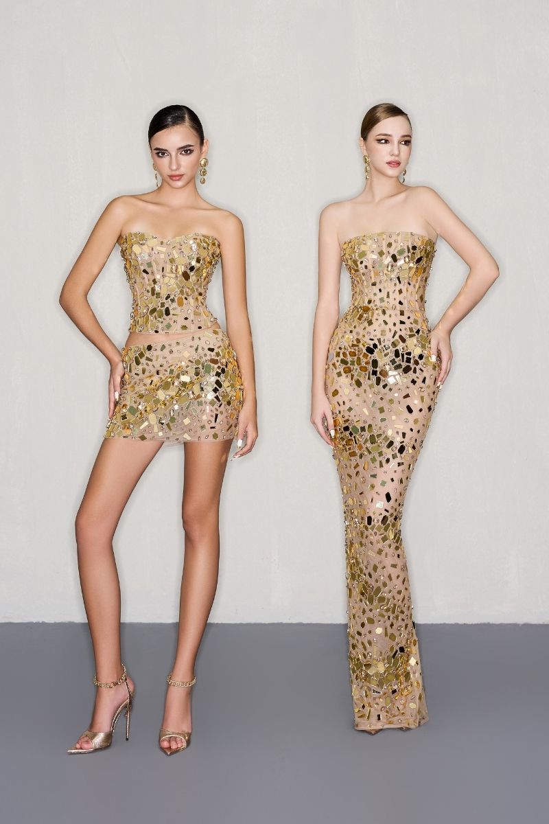 GOLD EMBELLISHED SKIRT