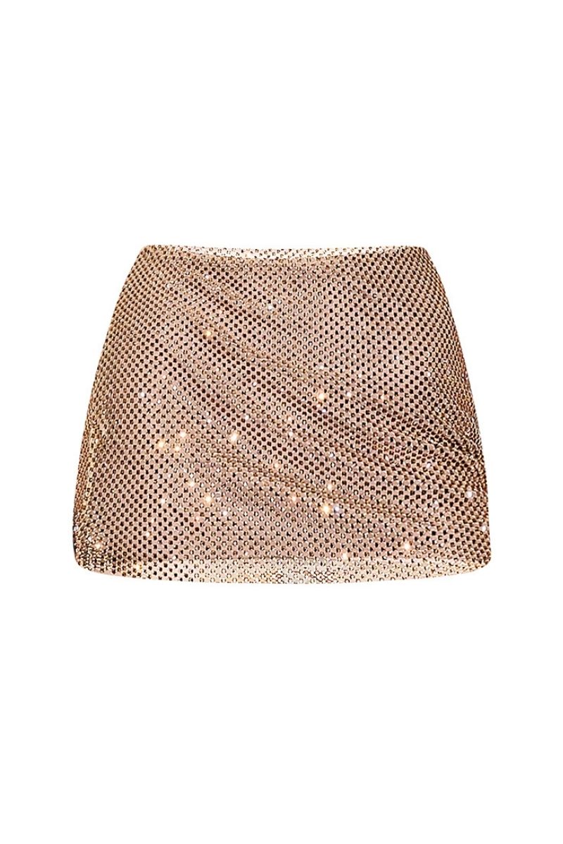 GOLD MESH MINI SKIRT