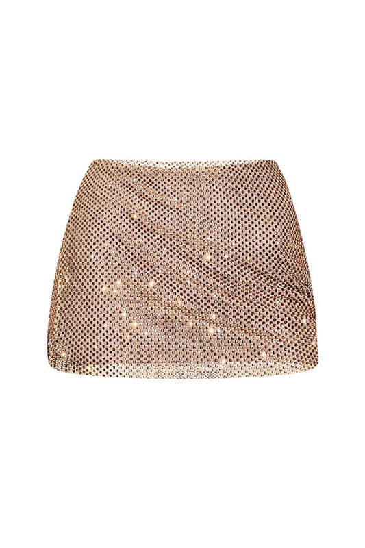 GOLD MESH MINI SKIRT
