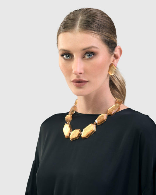 Glory Faceted Bead Necklace, Gold