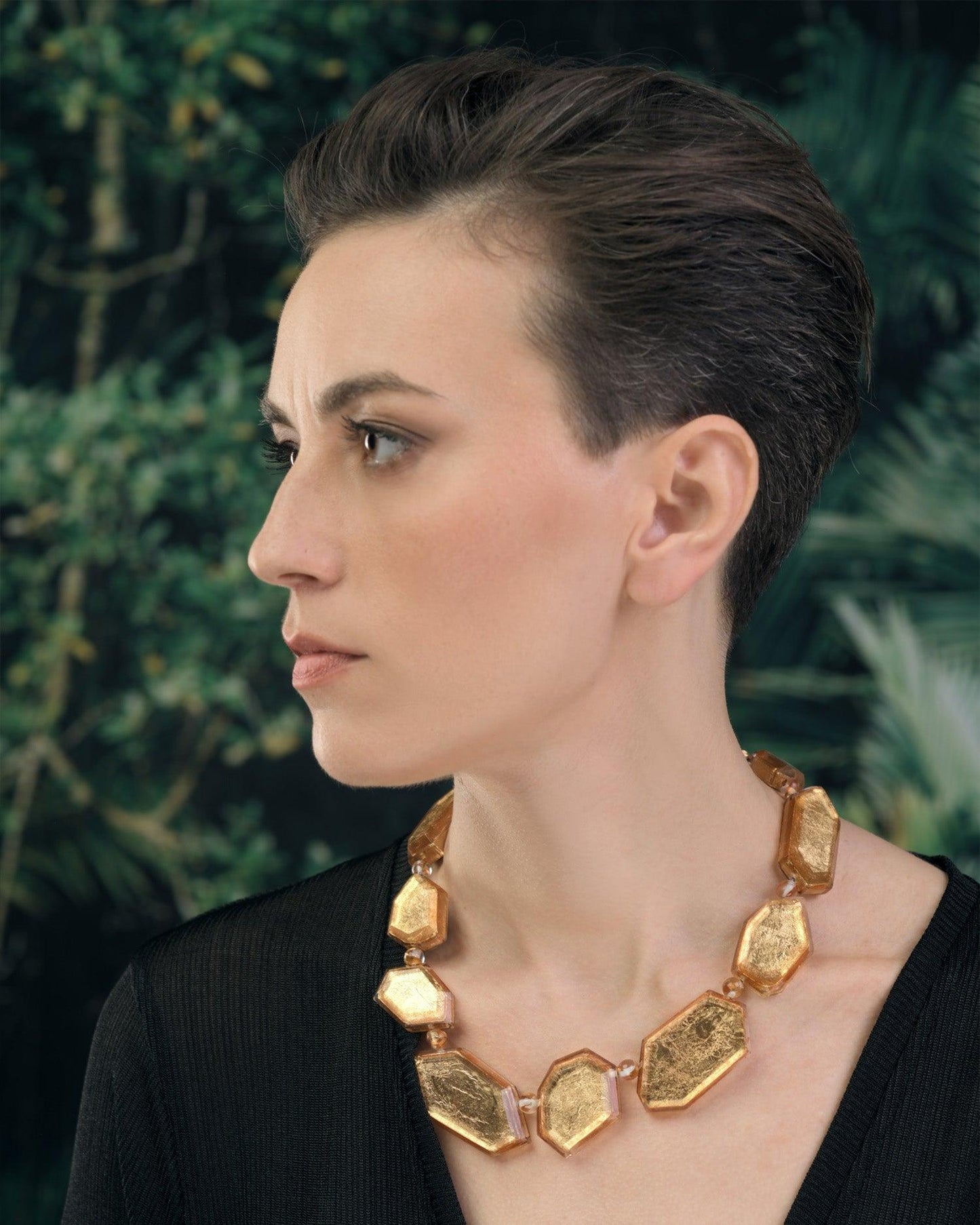 Glory Faceted Bead Necklace, Gold