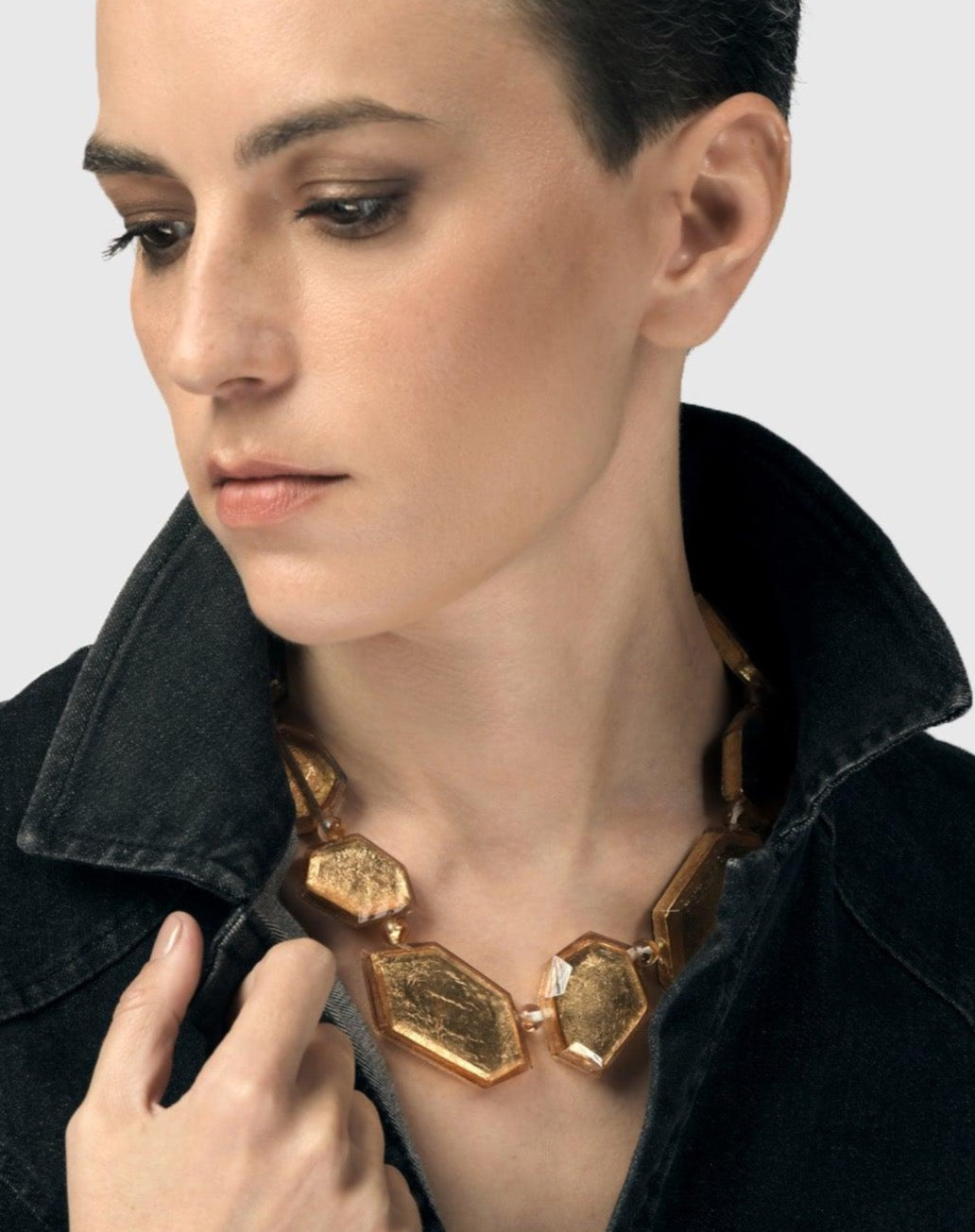 Glory Faceted Bead Necklace, Gold