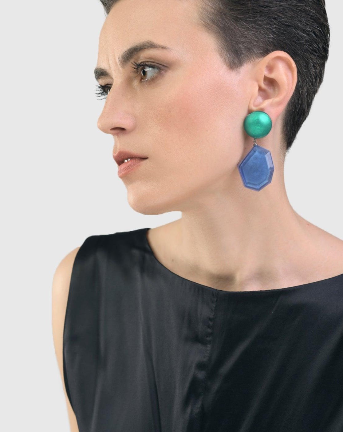 Sea & Sky Drop Earrings, Green/blue