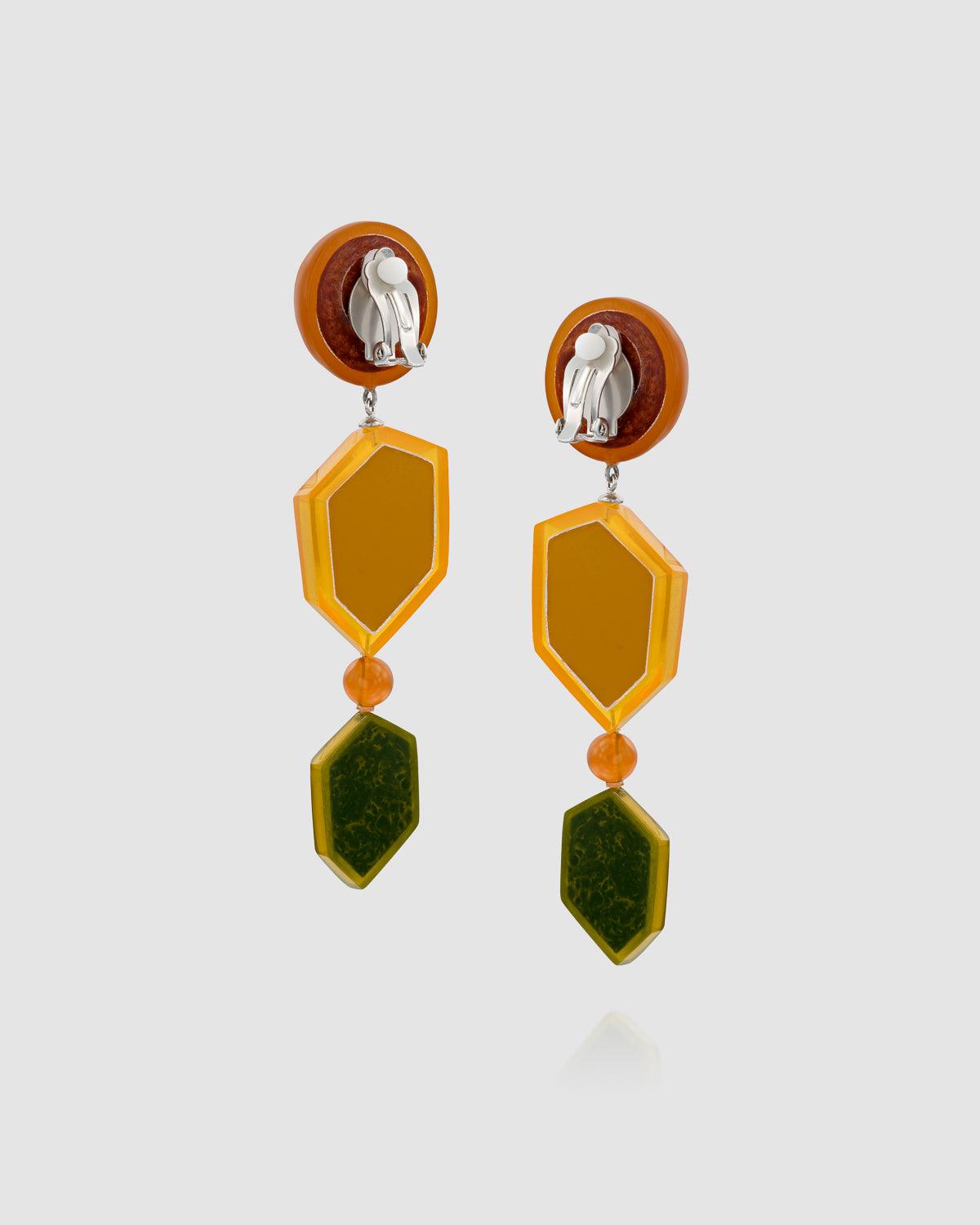 Spice Drop Earrings, Gold Multi