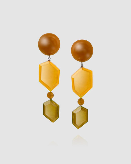 Spice Drop Earrings, Gold Multi