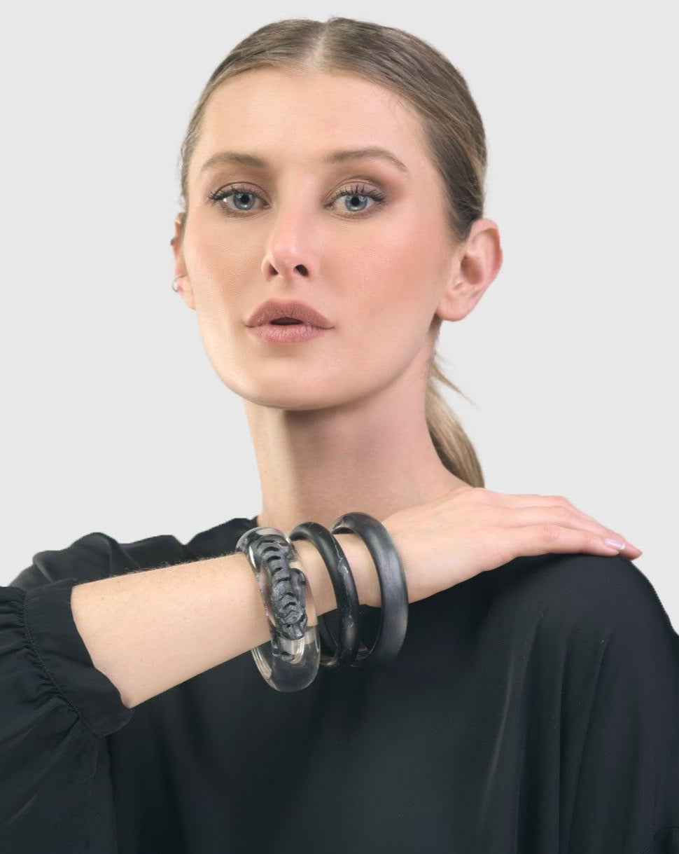 Silver Bangle Bracelet, Metallic