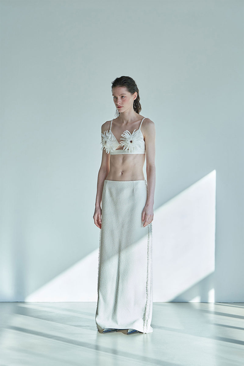 PAPPUS TWEED MAXI SKIRT IN IVORY