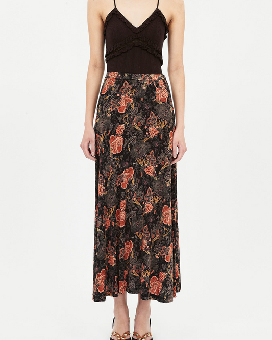 PAOLA JERSEY HIGH WAIST MIDI SKIRT