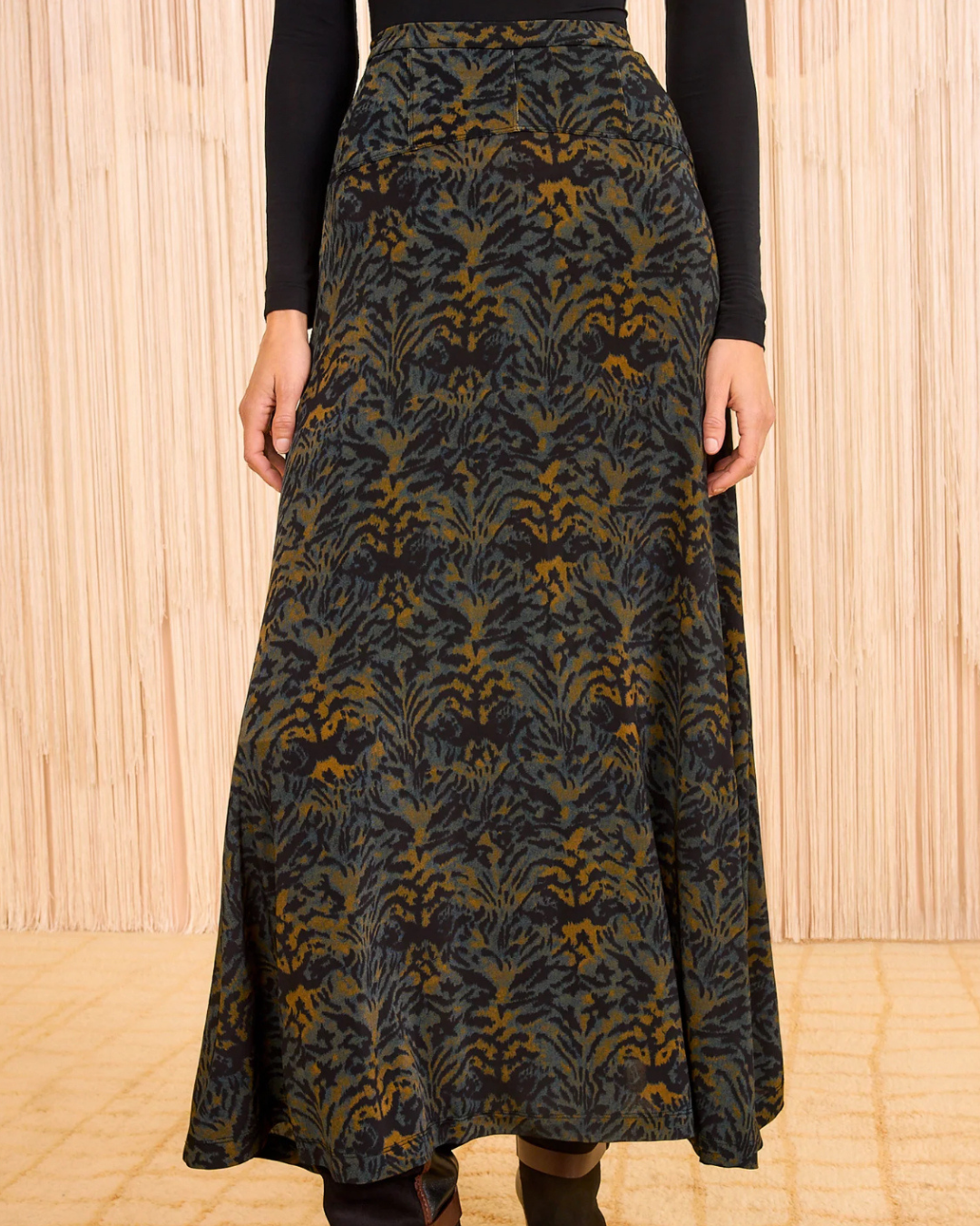 PAOLA JERSEY HIGH WAIST MIDI SKIRT
