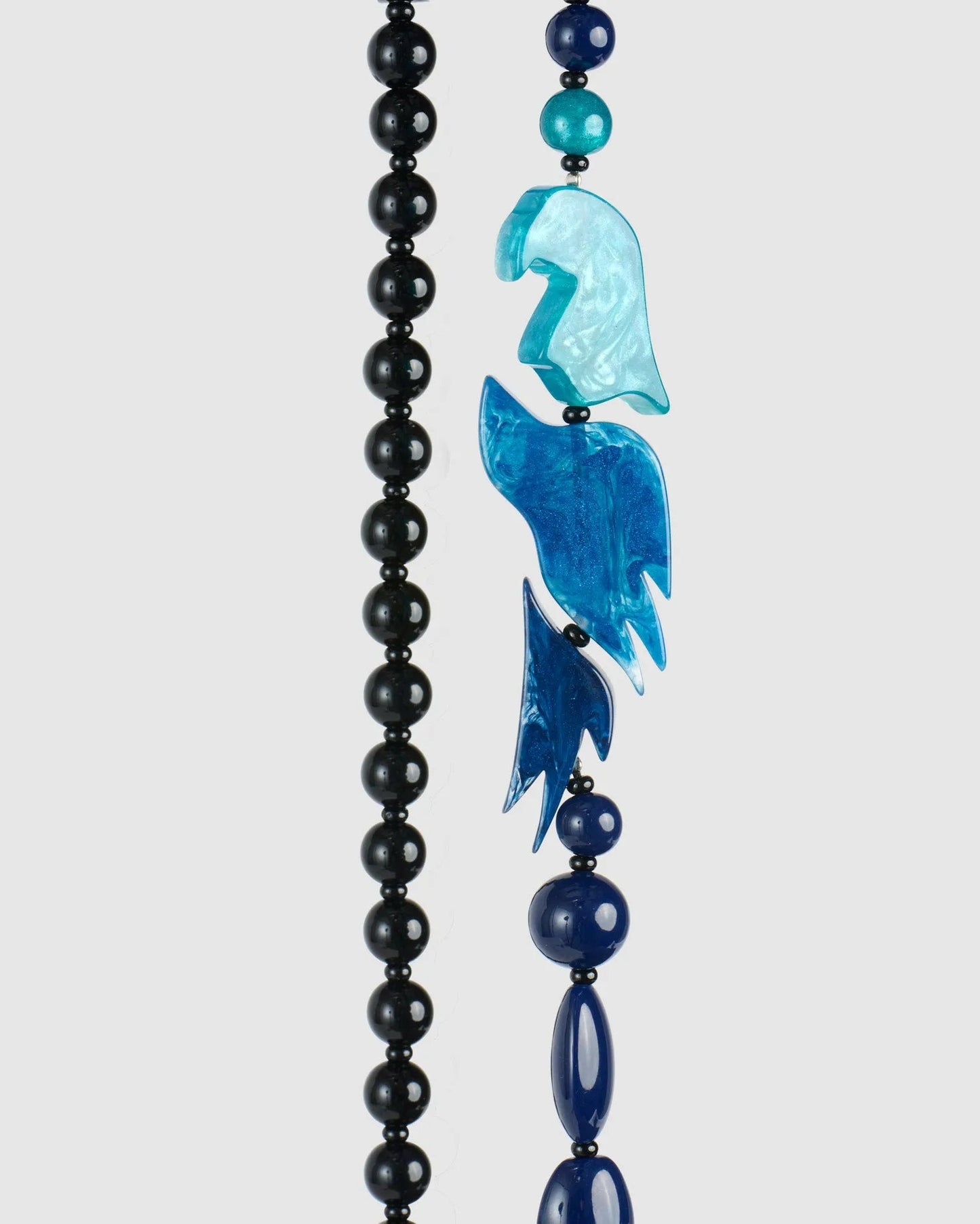 Tahiti Bird Bead Necklace, Blue