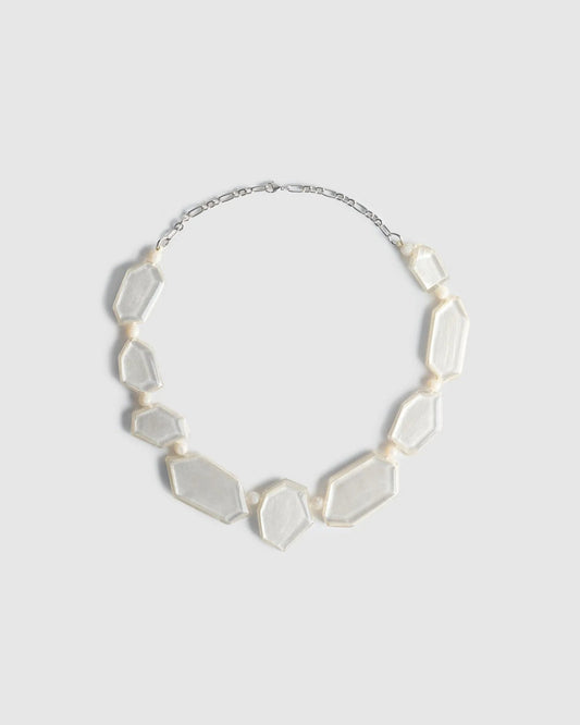 Glory Faceted Bead Necklace, Frost