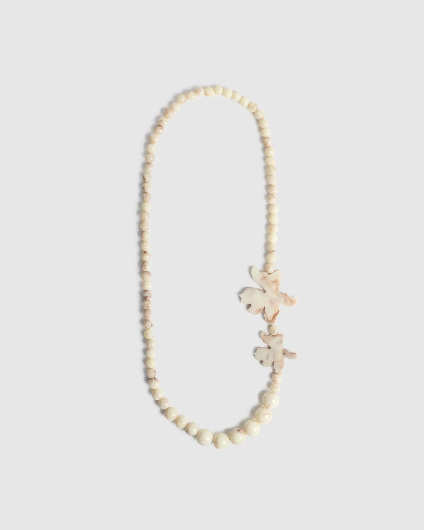 Lotus Bead Necklace, Oat