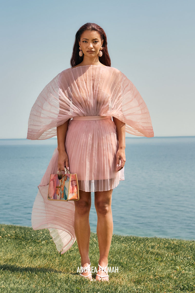 IME MINI SKIRT IN POWDER PINK