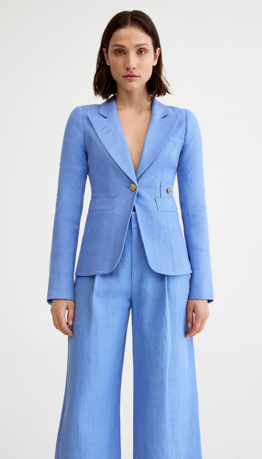 Linen Cropped Pleated Trouser