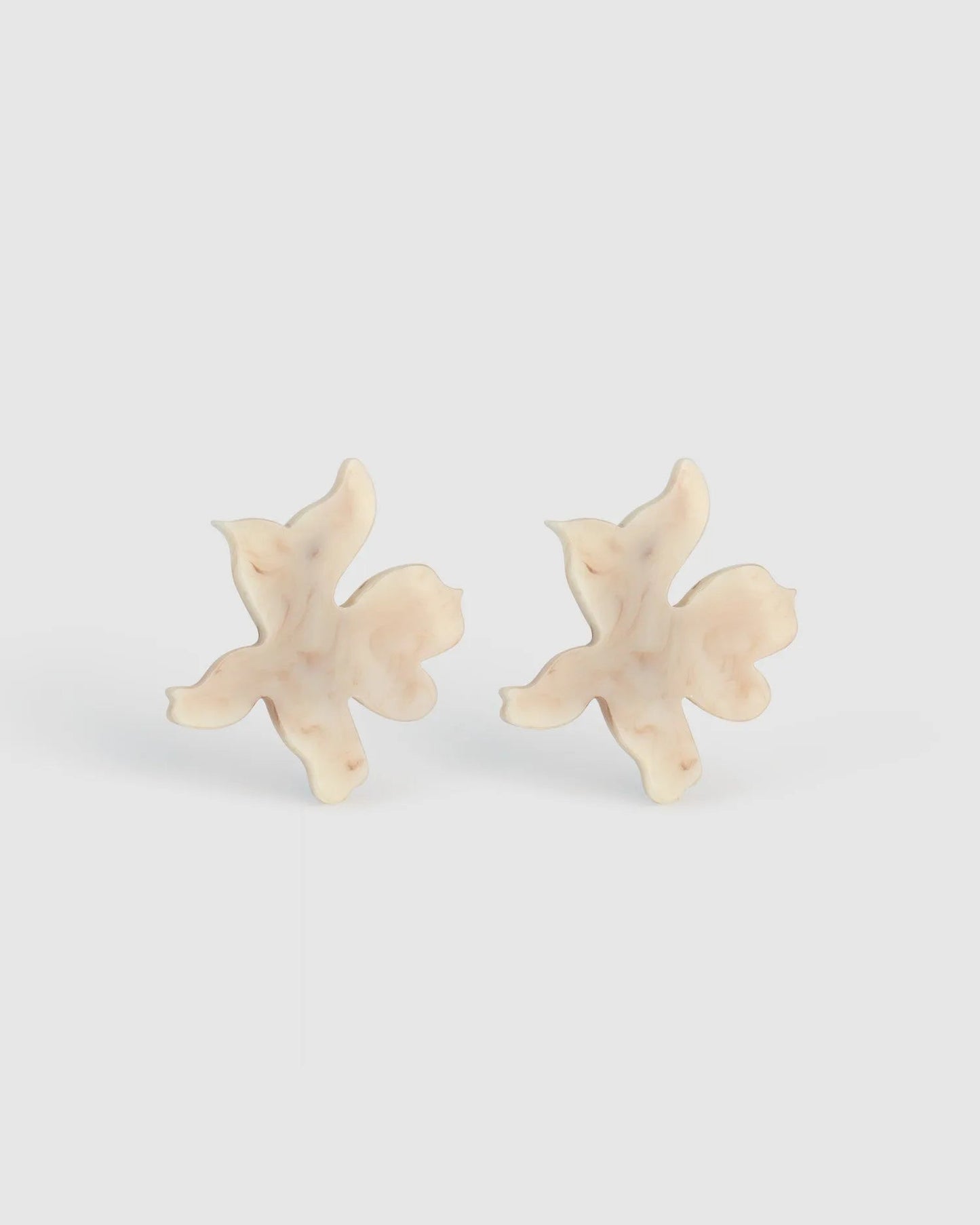Lotus Clip Earrings, Oat