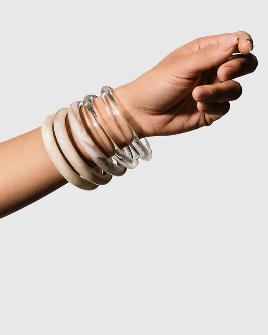 Rounded Bangle Bracelet, Oat