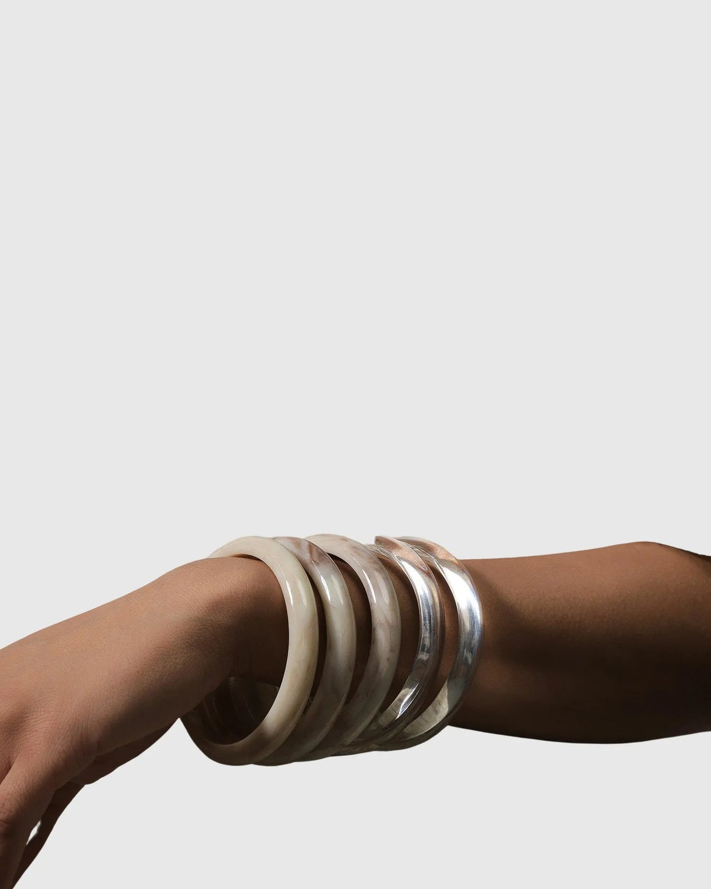 Rounded Bangle Bracelet, Oat