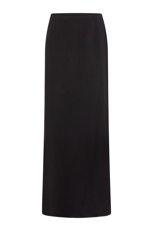 CREPE SLIT SKIRT IN BLACK