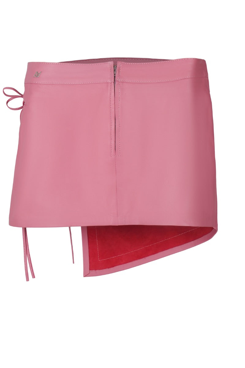 CELINE LEATHER SKIRT IN BLUSH PINK