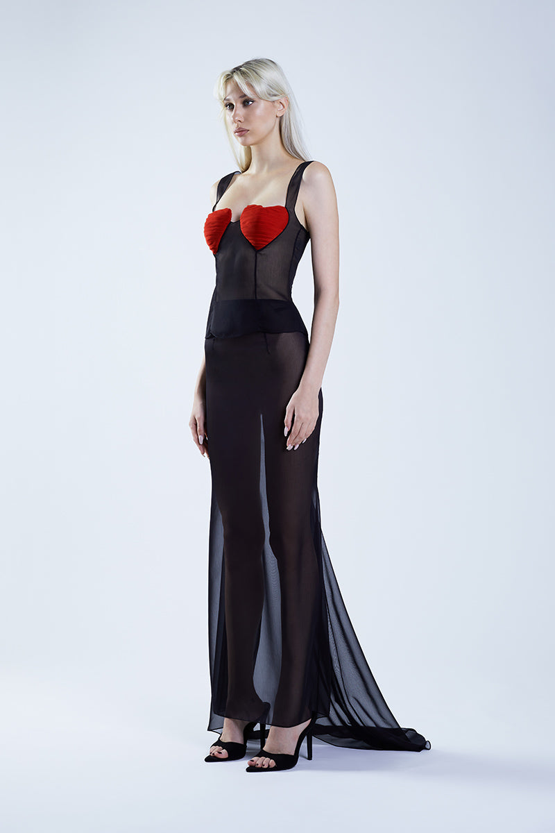 CLASSIC FISHTAIL BLACK MAXI SKIRT