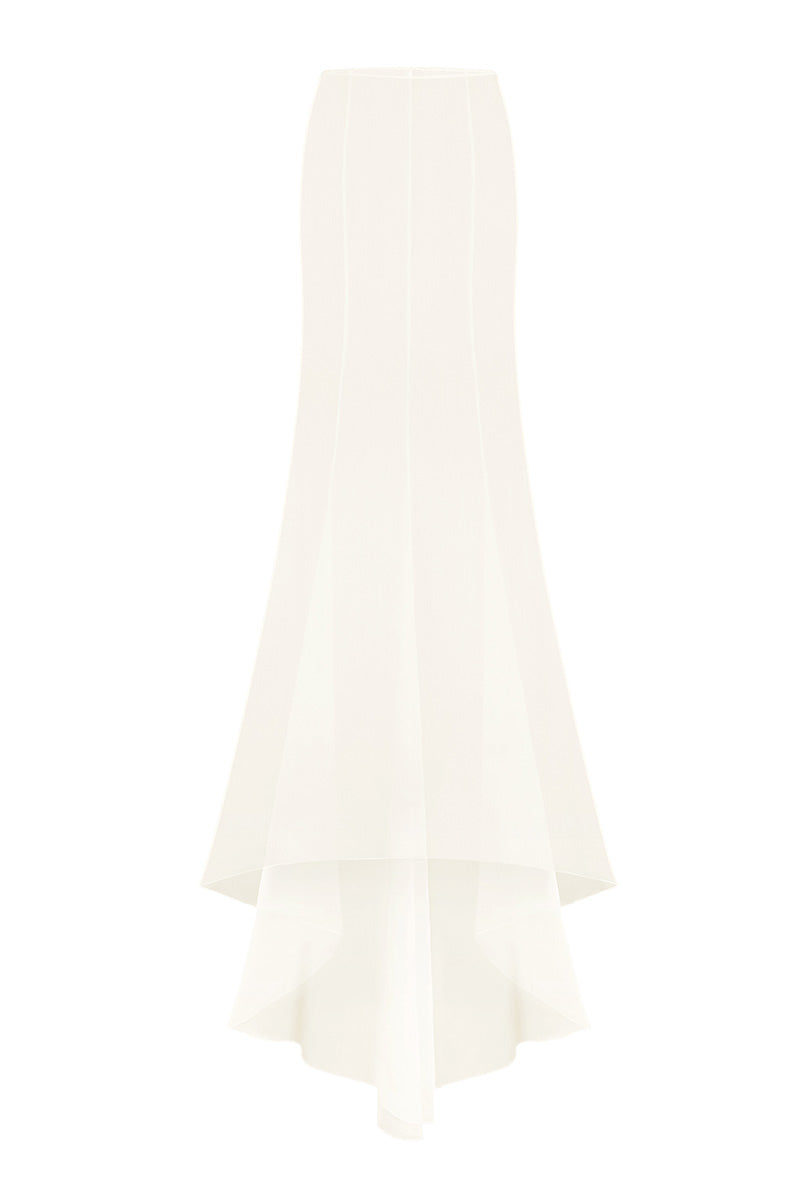 CLASSIC FISHTAIL WHITE MAXI SKIRT
