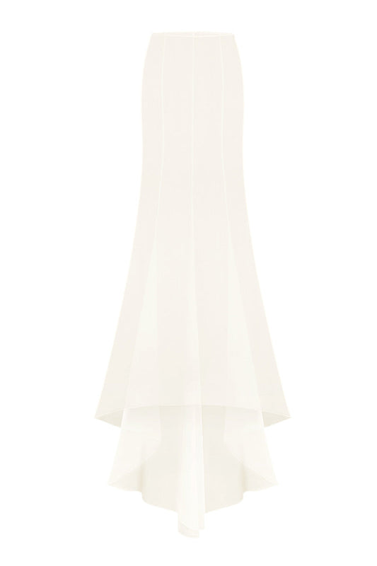 CLASSIC FISHTAIL WHITE MAXI SKIRT