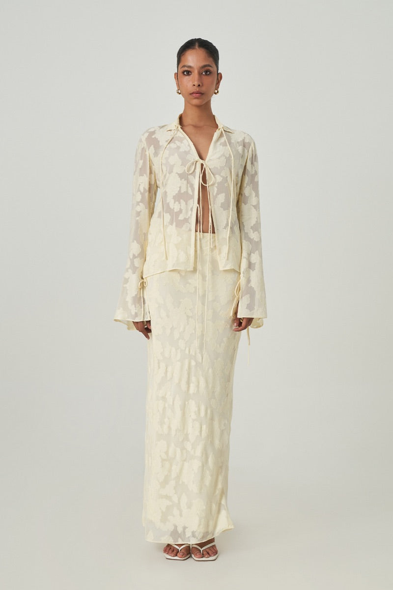 EVORA SKIRT IN PALE YELLOW