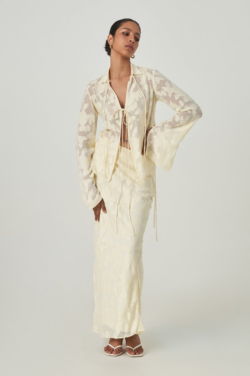 EVORA SKIRT IN PALE YELLOW