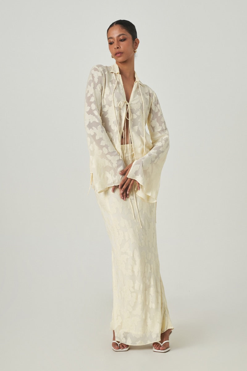EVORA SKIRT IN PALE YELLOW