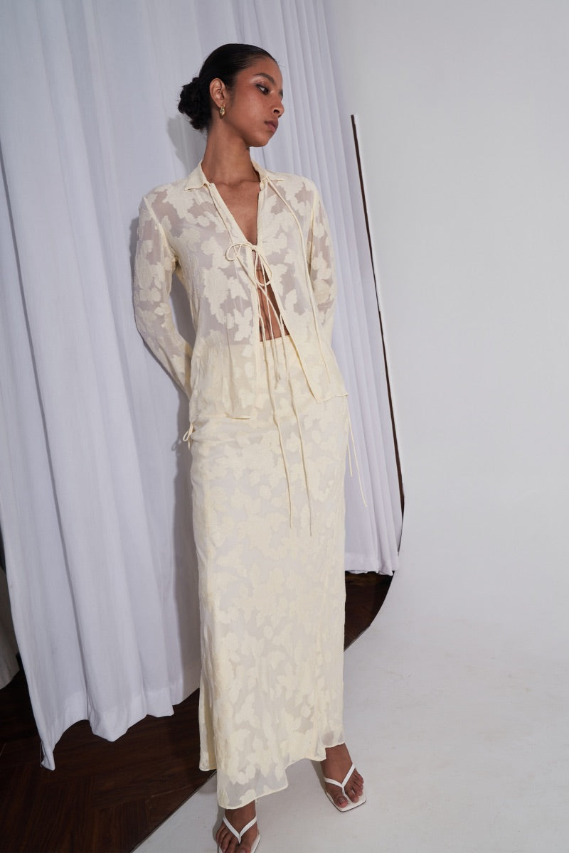 EVORA SKIRT IN PALE YELLOW
