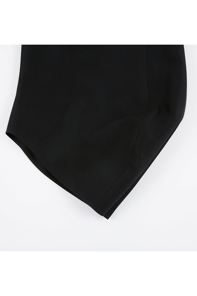 MORPH WOOL SILK SKIRT IN BLACK